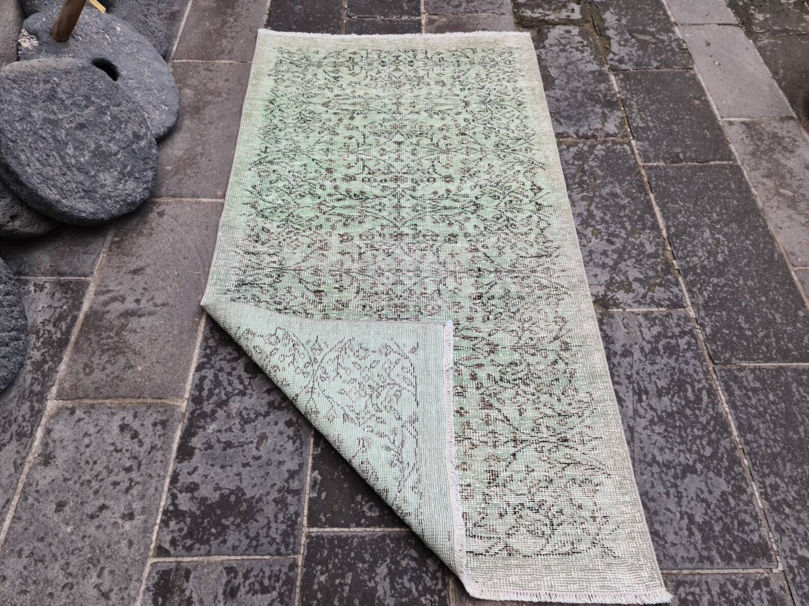 Hand Woven Turkish Rug Overdyed Vintage Rug 4x6 Area Rug Etsy