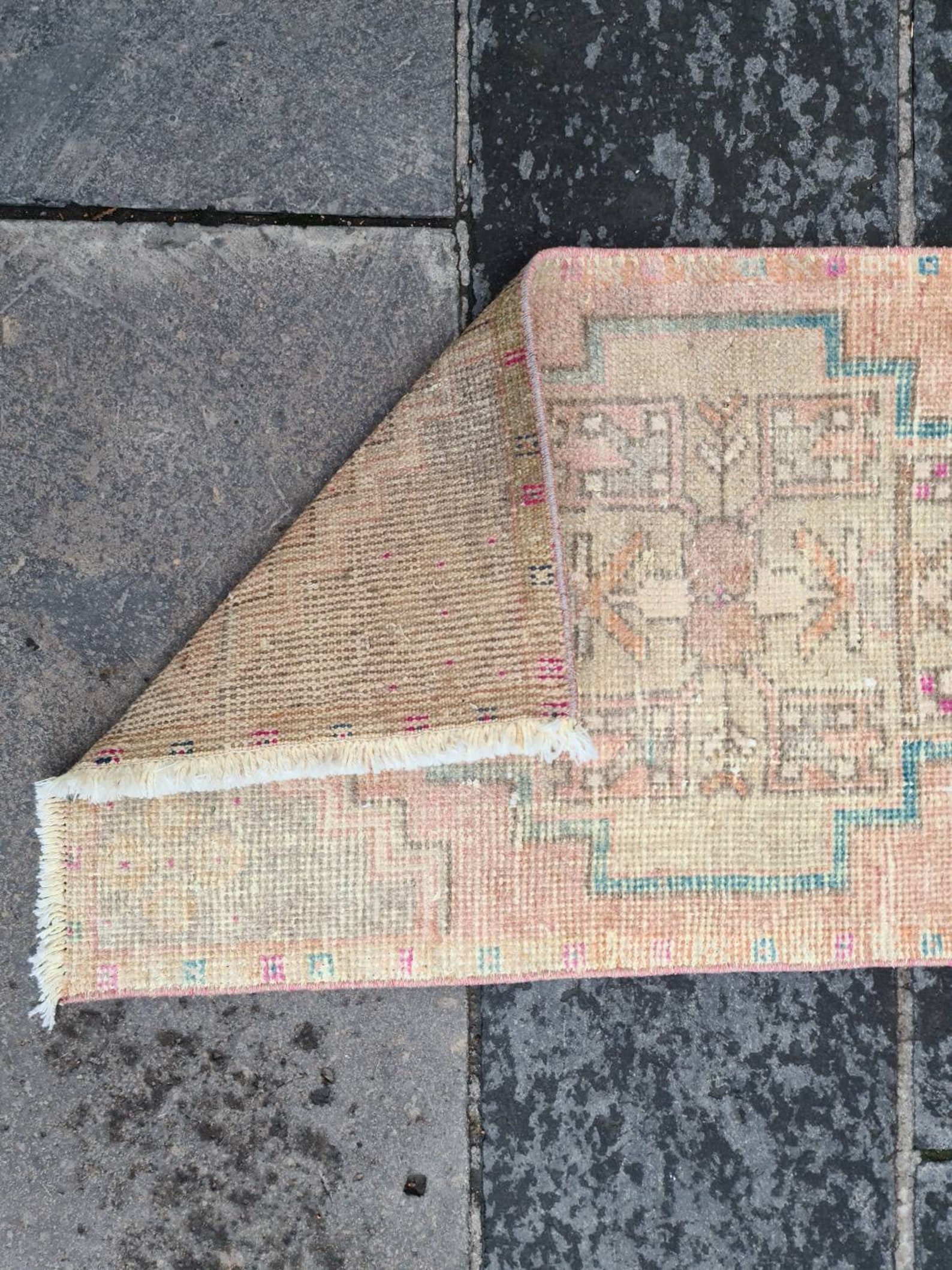 Turkish Rug 2x3 Woven Carpet Entry Way Rug Vintage Bath Etsy