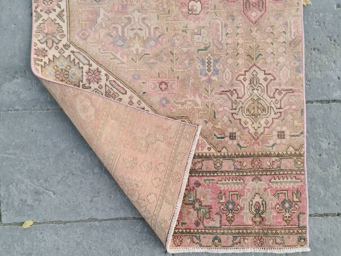 Narrow Runner Rug Pink Oriental Rug Pink Kilim Rug Pastel Etsy UK