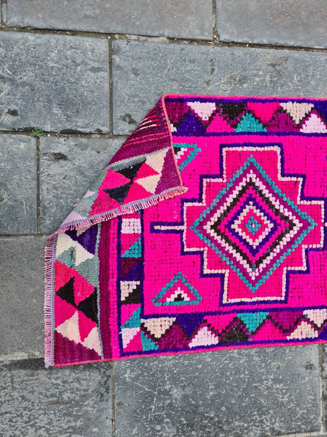 Pink Oriental Rug Caucasian Rug Runner Rug Aisle Runner Etsy