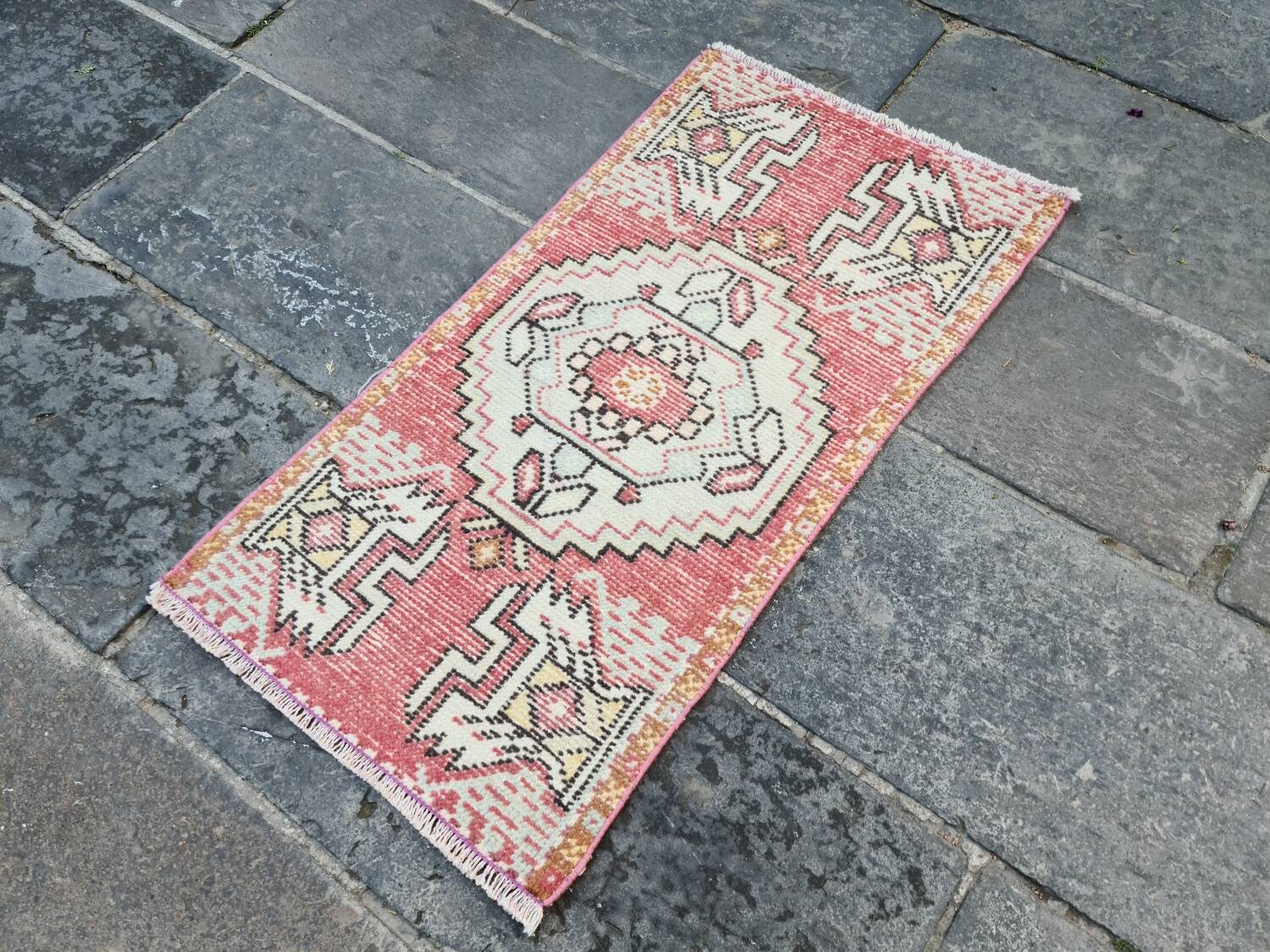 Oushak Rug Small Turkish Rug 2x3 Bath Rug Set Hand Knotted Etsy