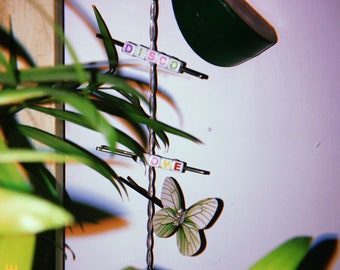 Funky Party Hair Clips, assorted words, pom-poms and butterfly hair slides