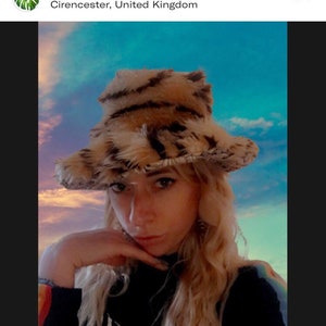 Blandade vändbara hinkhattar för festivalbruk - välj inredning och exteriör (zebra, leopard, tiger, regnbågs, glittrig, fluffig hinkhatt)