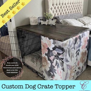 Dog kennel wood Table Top, dog kennel cover, Farmhouse Dog Kennel Top Dog Crate top Dog Crate Table Crate Cover Dog Kennel Furniture pet