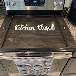 Rustic Wood Stove Top Cover: Kitchen Decor - Gas & Electric Stoves