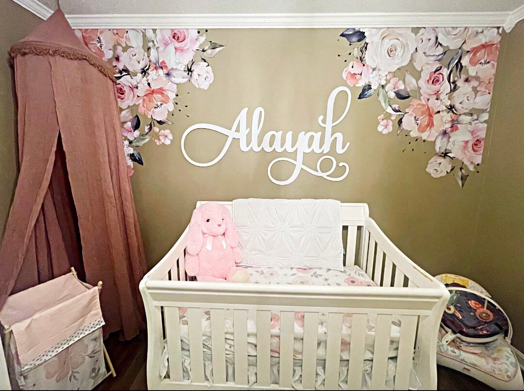 Freestanding Wooden Name Sign for Nursery | 3D Nursery Name Sign ...