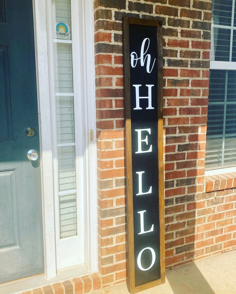 Oh Hello Porch Sign 6 foot Porch Sign Welcome Sign | Etsy