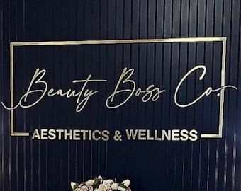 Custom Acrylic 3D Business Logo Sign: Laser Cut Salon Decor