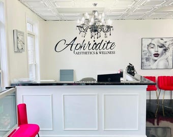Letrero con logotipo cortado a láser personalizado, letrero para salón de belleza, letrero comercial 3D, diseño 3D en relieve, letrero comercial personalizado, letrero para dentista