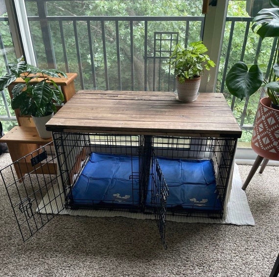 Dog Kennel Wood Table Top, Dog Kennel Cover, Dog Kennel Topper, Dog Crate top, Dog Crate Table, Crate Cover, Dog Kennel Furniture