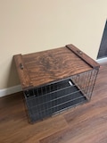 Farmhouse Dog Crate Table Top: Wooden Kennel Cover