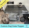 Custom Wood Dog Crate Topper: Farmhouse Kennel Table Top