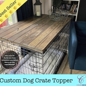 Dog Crate Table Top: Wooden Kennel Furniture, Farmhouse Style