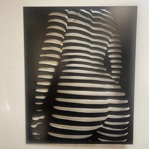 Abstract Female Figure Art Panel: Metal or Wood Wall Decor