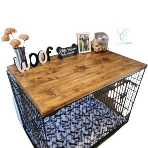 Dog Kennel Wood Table Top, Dog Kennel Cover, Farmhouse Dog Kennel Top, Dog Crate top, Crate Cover, Dog Kennel Furniture, Dog Crate Cover