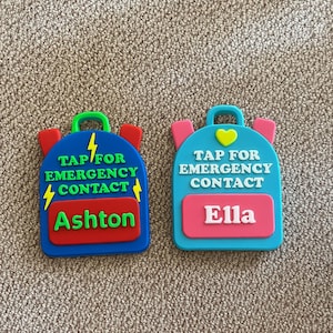 Emergency Contact Backpack Tag | NFC Backpack Tag | NFC Keychain | Emergency Contact NFC Keychain Labor Day Sale