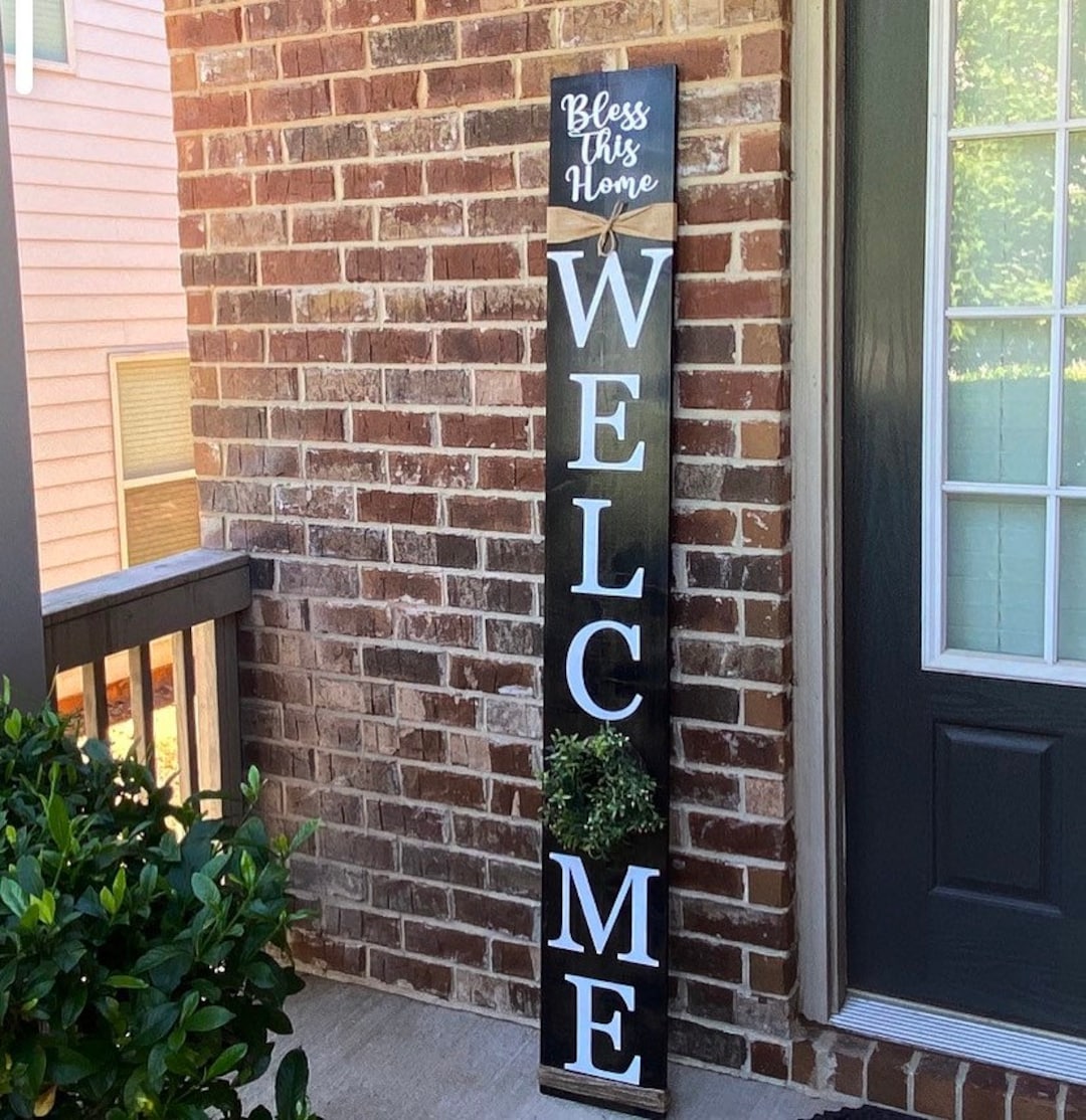 Rustic Wood Welcome Sign: Vertical Porch Decor (6 Ft) - Etsy