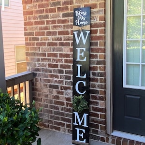 Welcome Sign, Rustic wood welcome sign, front door welcome sign, verticle welcome sign, welcome sign porch, large welcome sign, home decor