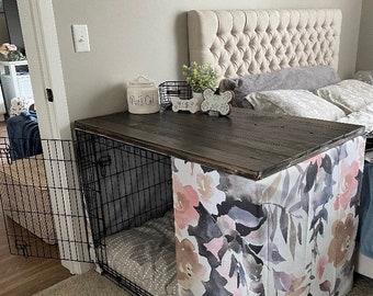 Dog kennel wood Table Top, dog kennel cover, Farmhouse Dog Kennel Top Dog Crate top Dog Crate Table Crate Cover Dog Kennel Furniture pet