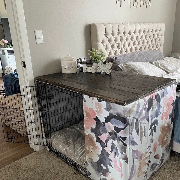 Dog kennel wood Table Top, dog kennel cover, Farmhouse Dog Kennel Top Dog Crate top Dog Crate Table Crate Cover Dog Kennel Furniture pet