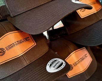 Custom Logo Trucker Hat: Leatherette Patch, Richardson 112 & Yupoong