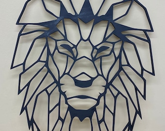Geometric Lion Head Wall Art: Safari Nursery Decor