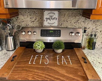 Stove top cover wood-noodle board-electric stove cover-kitchen decor-wood cooktop cover-rustic stove top cover READY TO SHIP Gift