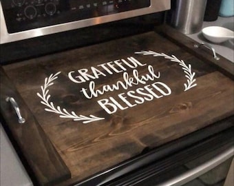 Stove top cover wood-noodle board-electric stove cover-kitchen decor-wood cooktop cover-rustic stove top cover READY TO SHIP Gift