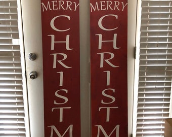 Handmade 6' Christmas Porch Sign: Vertical Wood Holiday Decor