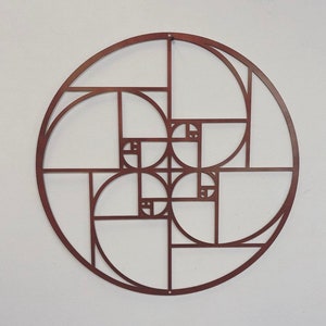 Fibonacci Spiral, Golden Ratio Fibonacci Spiral  Wall Decor, Unique Modern Decoration for Living Room, Wood Wall Art, Housewarming Gift
