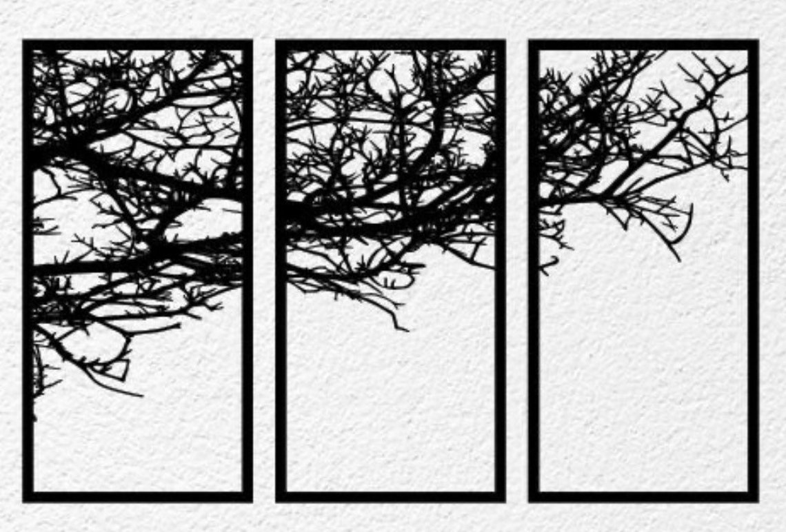 Tree Panels Wood Metal Wall Art Tree of Life Wall Decor Tree Etsy