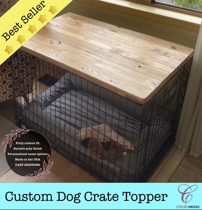 Tablero de madera para perrera, cubierta para jaula, muebles para mascotas, funda personalizada para jaula, mesa rústica para perrera, muebles para jaula, decoración para mascotas