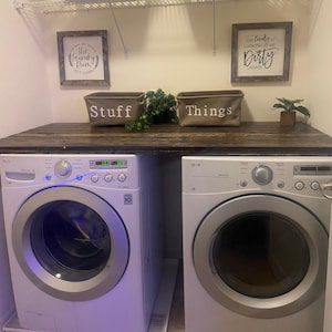Washer and Dryer top, Laundry Room Organization, Farmhouse Laundry top, Washer and Dryer Wood Table Top, Laundry Furniture, Laundry Gift