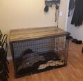 Dog Kennel Wood Table Top, Dog Kennel Cover, Farmhouse Dog Kennel Top, Dog Crate Topper, Dog Crate Table, Wire Crate Cover, Farmhouse Crate