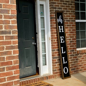 Oh Hello Porch Sign: Rustic Farmhouse Welcome Decor (6 Foot)