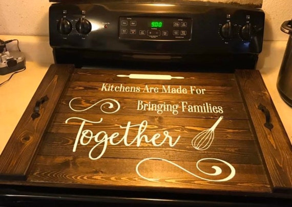 Stove Top Cover Wood-noodle Board-electric Stove Cover-kitchen Decor-wood Cooktop  Cover-rustic Stove Top Cover READY TO SHIP 