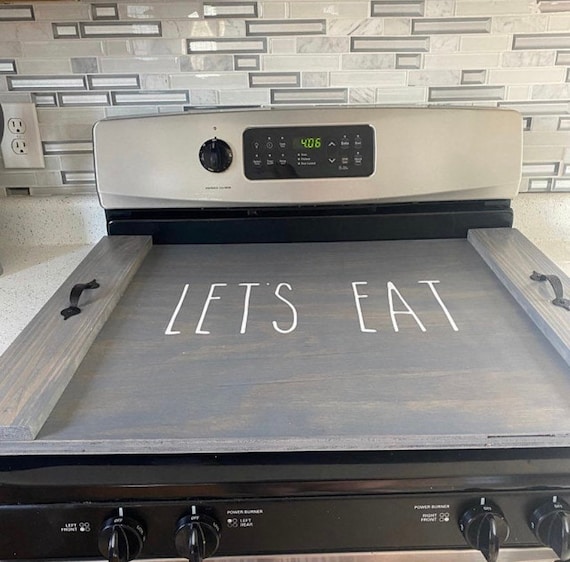 Stove Top Cover Wood-noodle Board-electric Stove Cover-kitchen Decor-wood Cooktop  Cover-rustic Stove Top Cover READY TO SHIP 