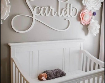 Name Sign, Wooden Name Sign, Nursery Name Sign, Family Name Sign, Baby Name Sign, fast shipping, Girl Boy Crib Name Sign Metal Sign Gift