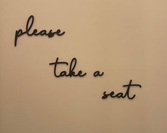 Please Take A Seat Wooden Bathroom Wall Art
