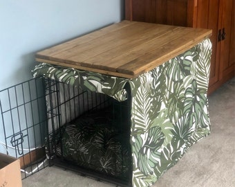 Dog Kennel Wood Table Top Dog Kennel Cover Farmhouse Dog Kennel Top Dog Crate top Dog Crate Table Crate Cover Dog Kennel Furniture