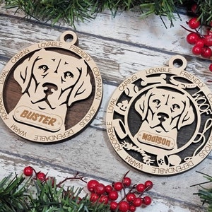 Labrador Retriever Ornament, gepersonaliseerde huisdier ornament, hond ornament, aangepast huisdier ornament, puppy kerst ornament, hond ornament voor boom