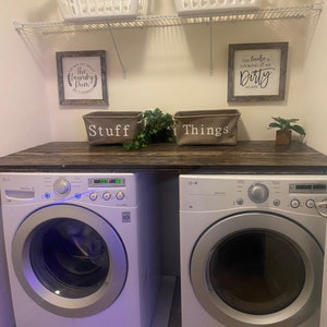 Washer and Dryer Topper, Laundry Room Organization, Farmhouse Laundry ...