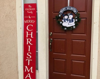 6' Handmade Wood Christmas Porch Sign: Vertical Holiday Decor