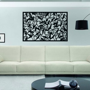 Abstract Geometrical Wall Decor: Baltic Birch Wood or Metal Art Panel Labor Day Sale