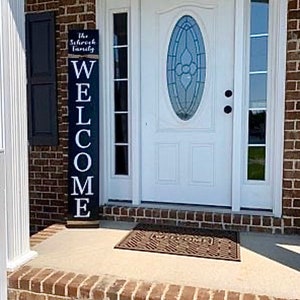 6’ Welcome Sign, Rustic wood welcome sign, front door welcome sign, verticle welcome sign, welcome sign porch, large welcome sign home decor