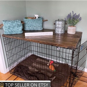 Dog Kennel Wood Table Top, Kennel Topper, Dog Crate Top, Pet Supplies, Pet Furniture, Home Decor, Pet decor, Christmas Gift, Pet Gift