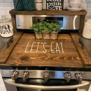 Couvercle de cuisinière en bois-planche à nouilles-couverture de cuisinière électrique-décor de cuisine-couverture de table de cuisson en bois-couverture de cuisinière rustique cadeau prêt à expédier