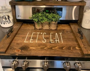 Stove top cover wood-noodle board-electric stove cover-kitchen decor-wood cooktop cover-rustic stove top cover READY TO SHIP Gift