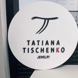 Custom Wood Business Logo Sign: 3D Laser Cut Name Sign