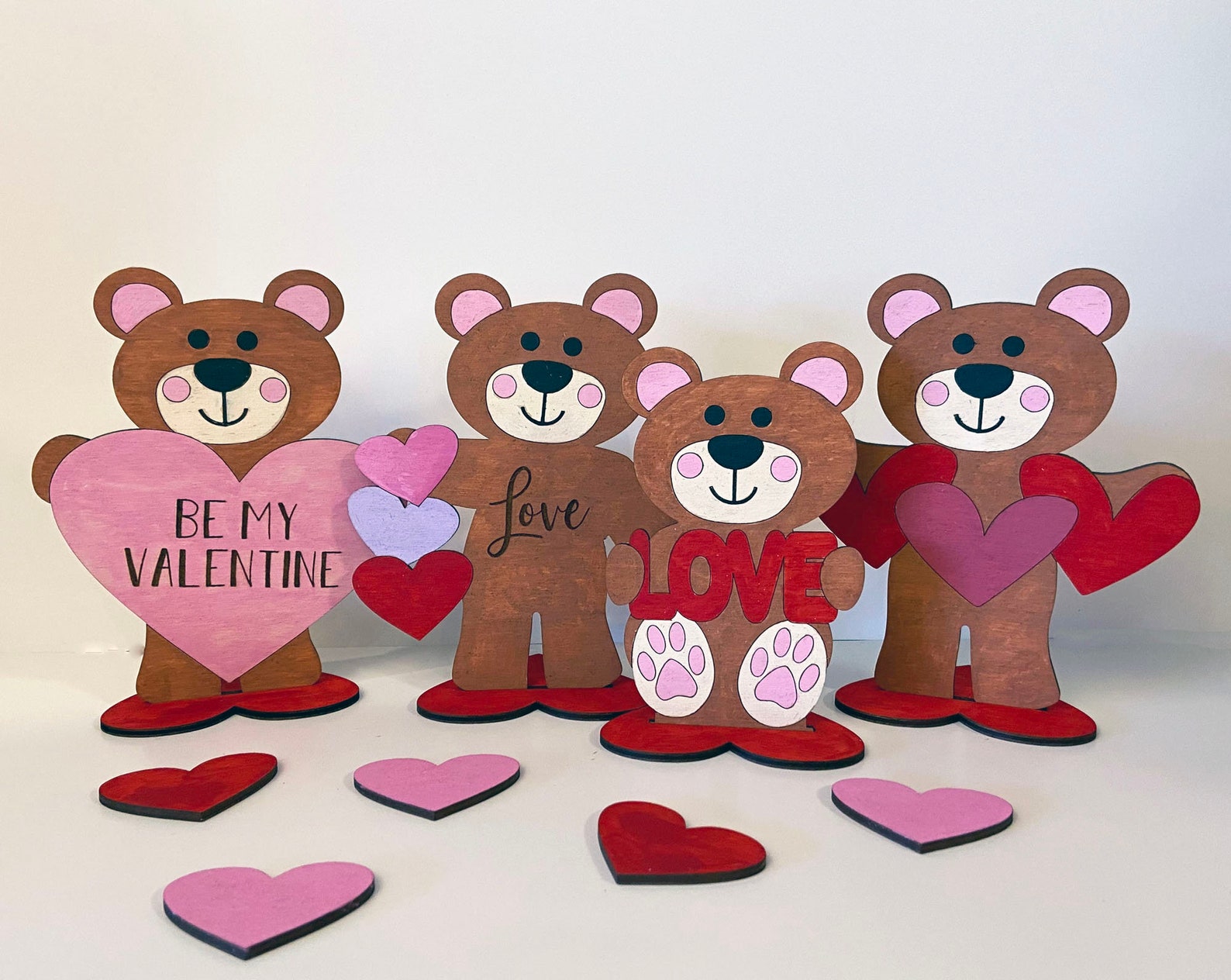 DIY Set of 4 Valentine's Day Bears Valentine's Day - Etsy